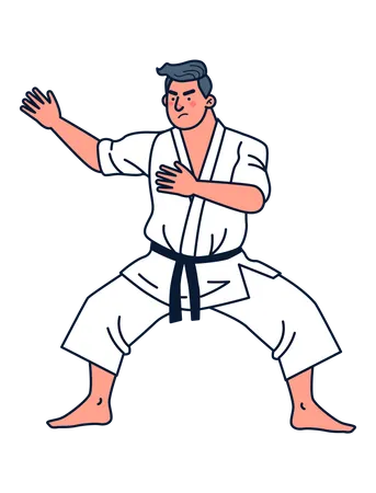 Karate Player Illustration