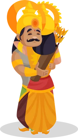 Karna abrazando a su amigo  Ilustración