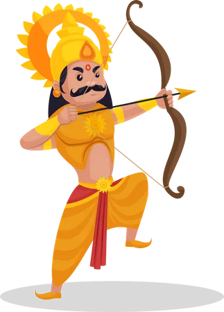 Karna aiming arrow  Illustration