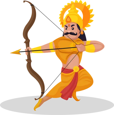 Karna holding bow and arrow  Illustration