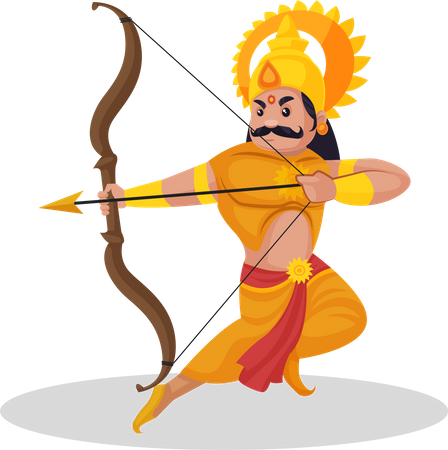Karna sosteniendo arco y flecha  Ilustración