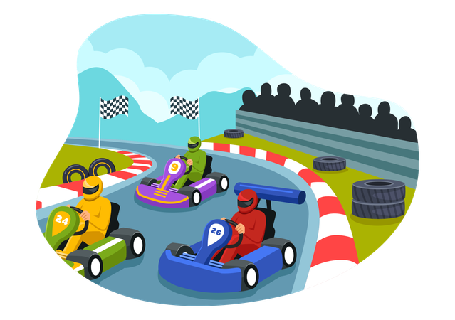 Karting Sport competition  Illustration