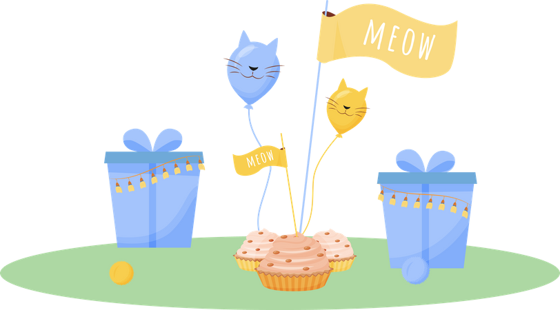 Katze geburtstag geschenke  Illustration