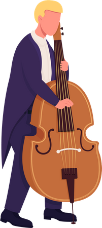 Kaukasischer Cellospieler  Illustration