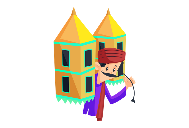 Kawad Yatra - worshiper kawad carrying on shoulder  Illustration