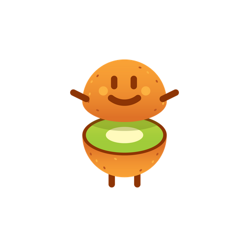 Kawaii Kiwi  Illustration