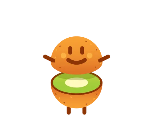 Kawaii Kiwi  Illustration