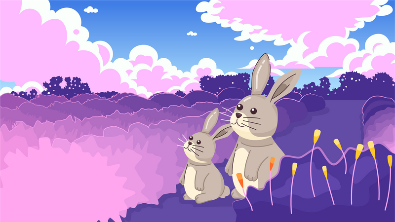 Lapins kawaii  Illustration