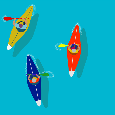 Kayak deporte acuático  Ilustración