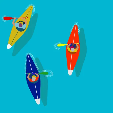 Kayak deporte acuático  Ilustración
