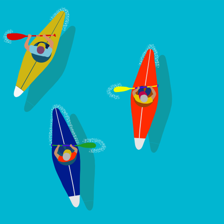 Sport acquatici in kayak  Illustration