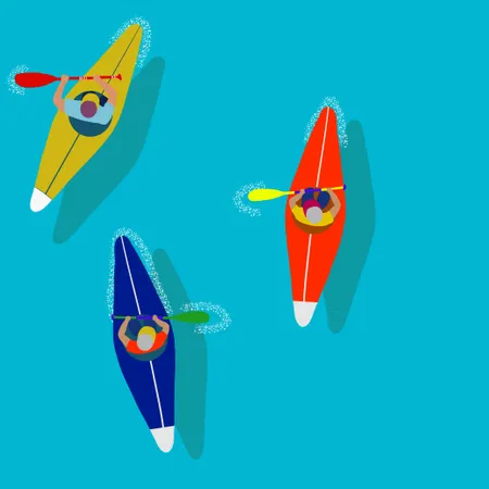 Sport acquatici in kayak  Illustration