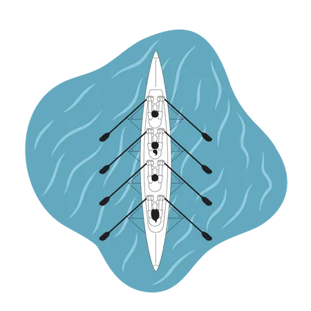 Kayak, sport d'équipe  Illustration