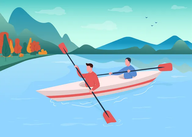 Kayaking Illustration
