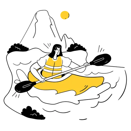 Kayaking Adventure  Illustration