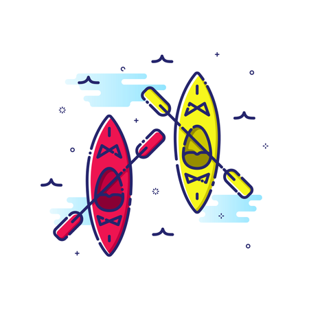 Kayaking Sport  Illustration