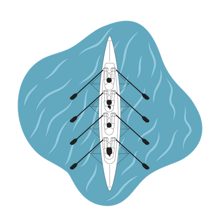 Kayaking team sport  Illustration