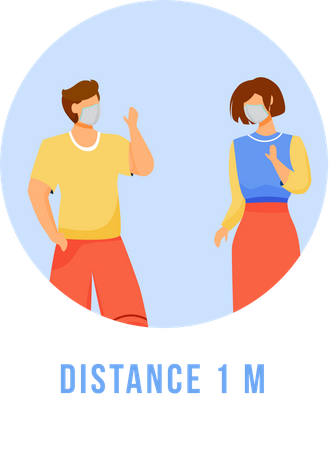 Keep distance 1 meter  Illustration