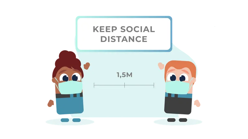 Keep social distance guideline for kids  Illustration