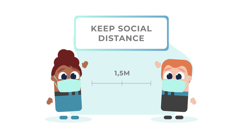 Keep social distance guideline for kids  Illustration