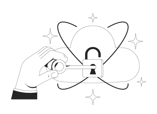 Keeping data safe on cloud encryption  Illustration
