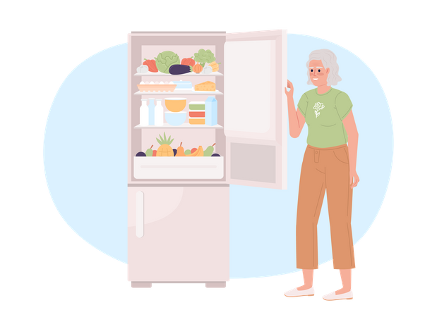 Keeping fridge full to use less energy  Illustration