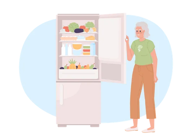 Keeping fridge full to use less energy  Illustration