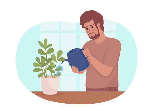 Keeping indoor house plants healthy  Illustration