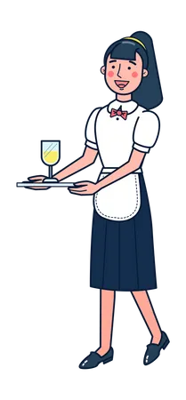 Kellnerin  Illustration