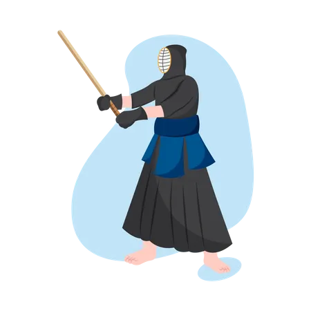 Kendo artes marciales  Ilustración