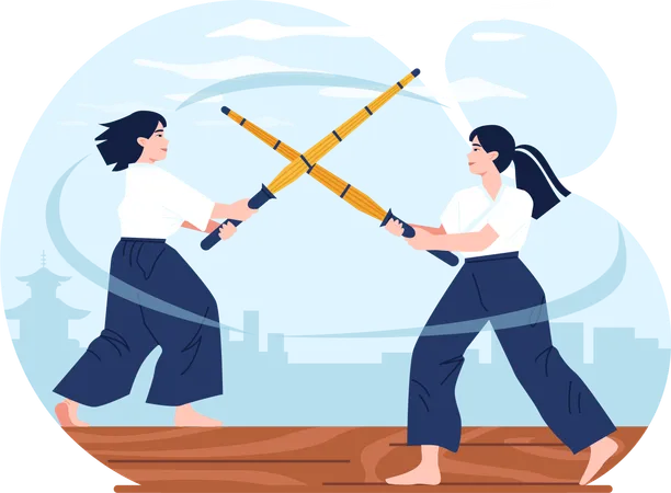 Kendo martial art  Illustration
