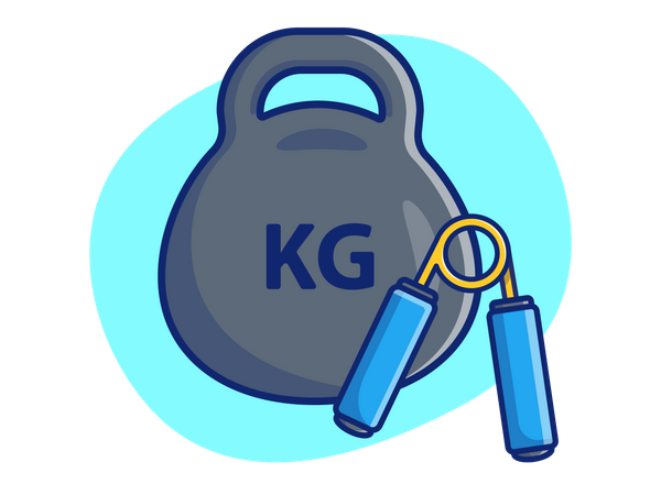 Kettlebell and Hand Grip  Illustration