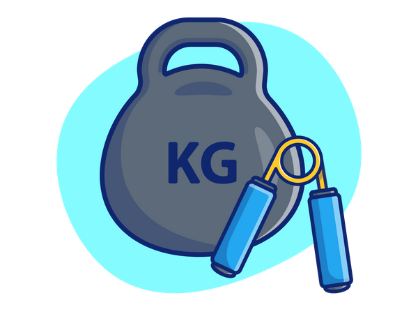 Kettlebell e punho  Ilustração