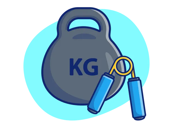 Kettlebell e punho  Ilustração