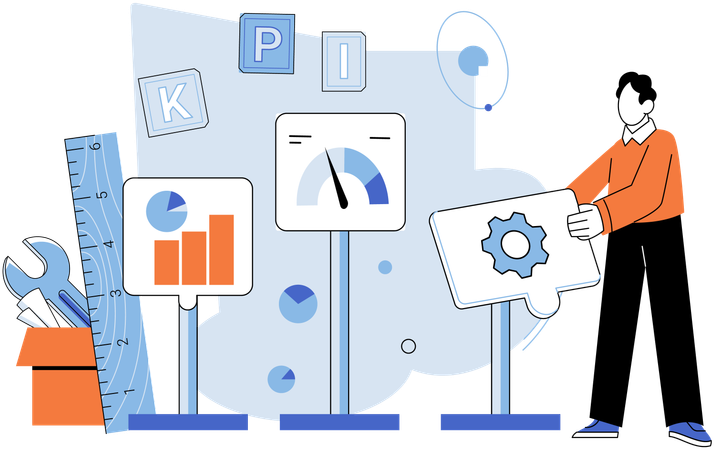 Key metrics serve as indicators financial health and performance  Illustration