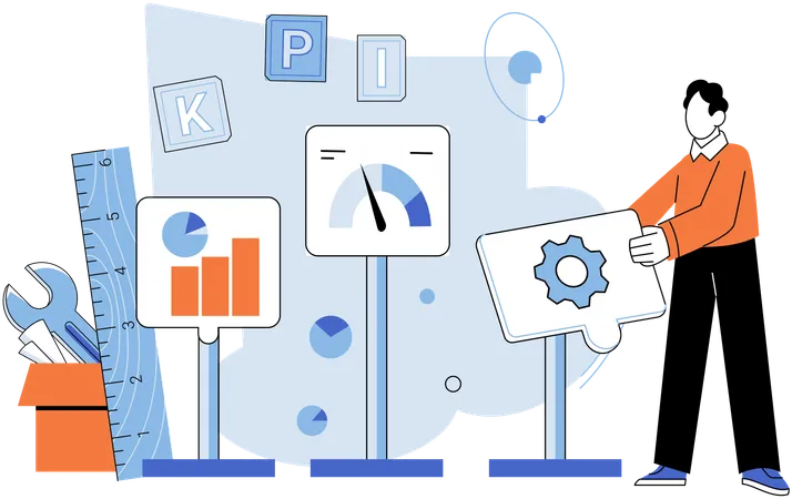 Key metrics serve as indicators financial health and performance  Illustration