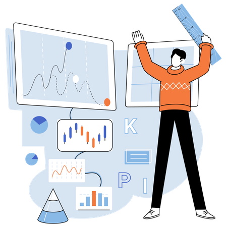 Key metrics. Statistics play significant role in professional financial analysis  Illustration