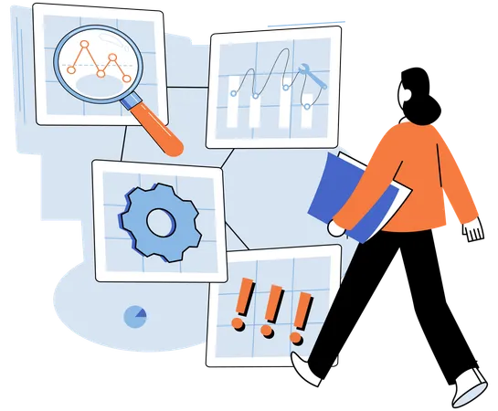 Key metrics. The statistic report highlights key metrics for evaluating performance  Illustration