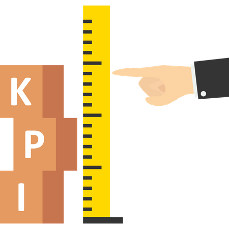 Key performance indicator measurement to evaluate success  Illustration