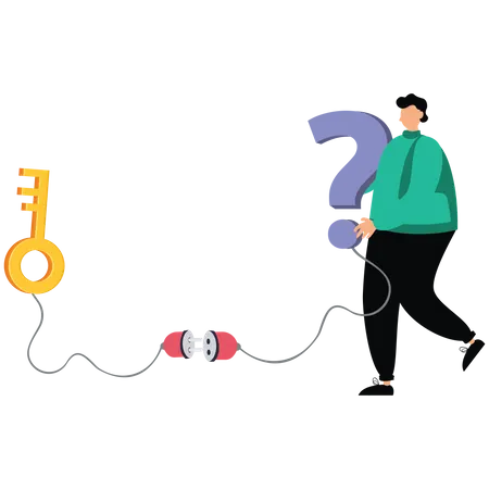 Key to unlock answer for problem and questions  Illustration