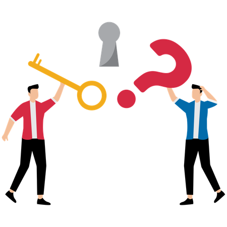 Key to unlock answer for problem and questions  Illustration