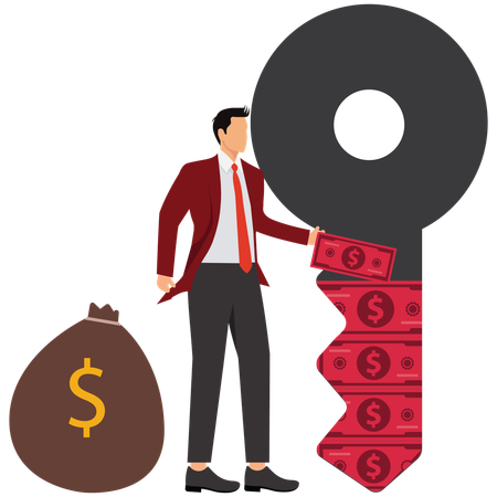 Key to wealth success  Illustration