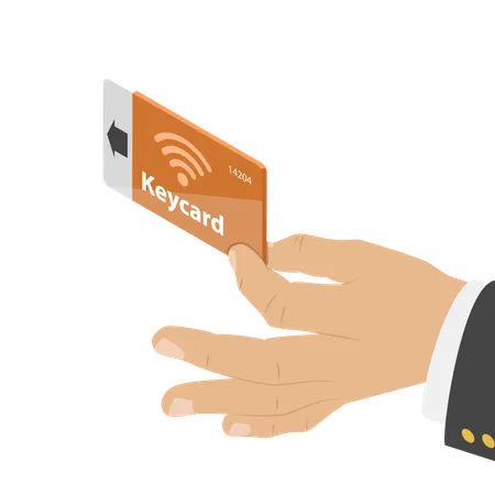3 D Isometric Flat Vector Illustration Of Keycard Access Control RFID Card Illustration