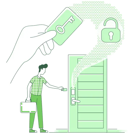 Keycard lock smart technology Illustration