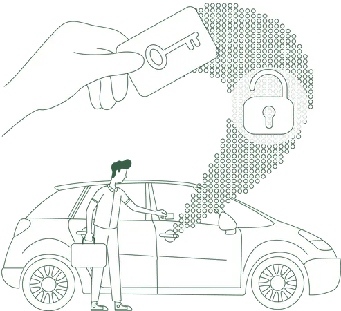 Keyless car lock system Illustration