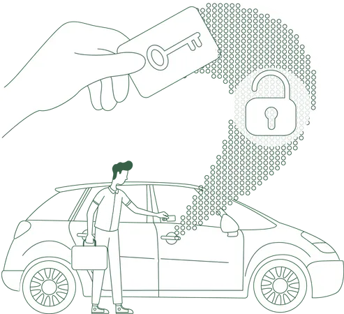 Keyless car lock system  Illustration