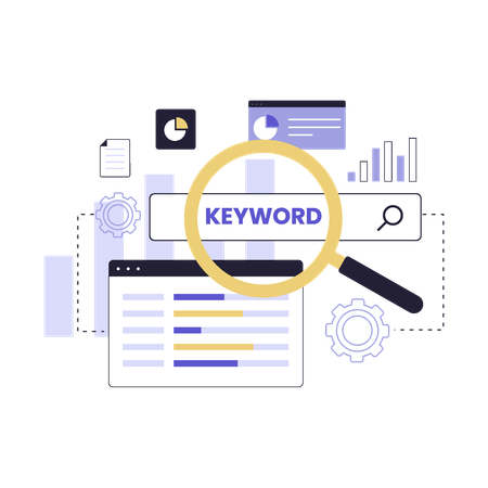 Keyword Research and Search Engine Optimization  Illustration