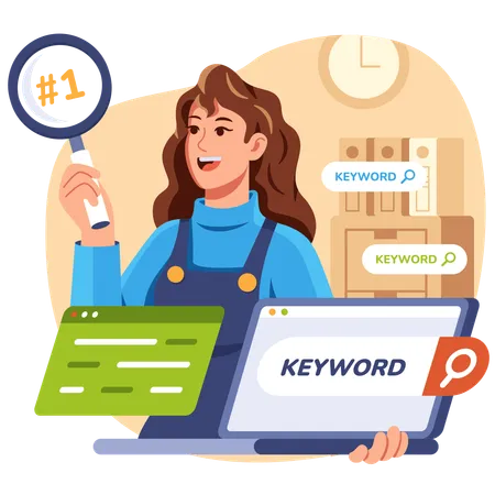 An Illustration Of Keyword Research For Marketing Illustration