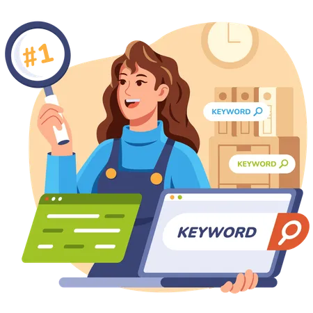 Keyword Research for marketing  Illustration