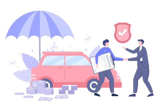 Kfz-Versicherungsanspruch  Illustration
